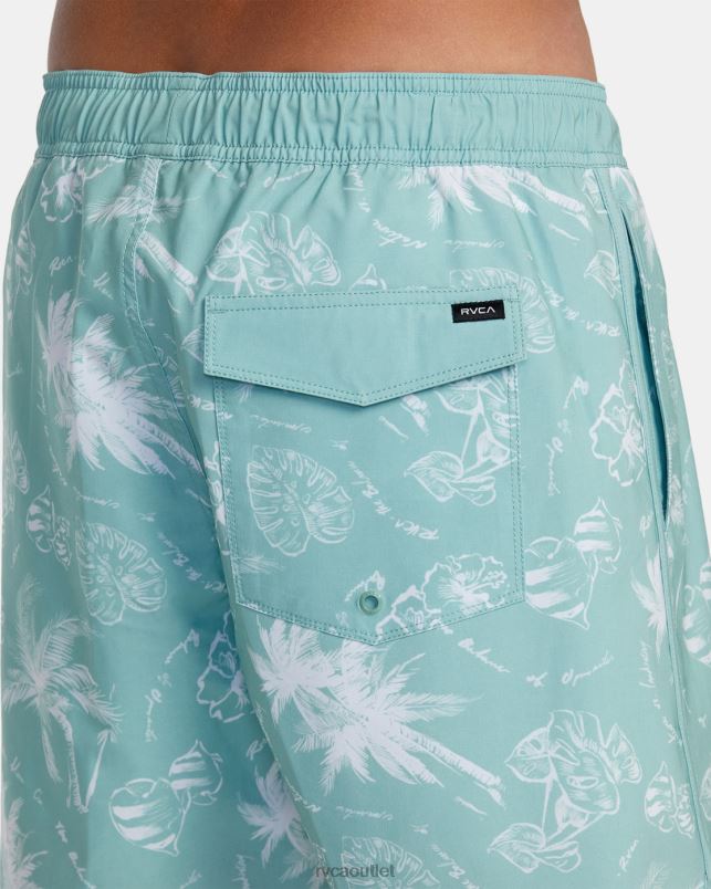 Bottoms V84B298 light spinach RVCA Unisex Eastern Elastic Waist Boardshorts 17