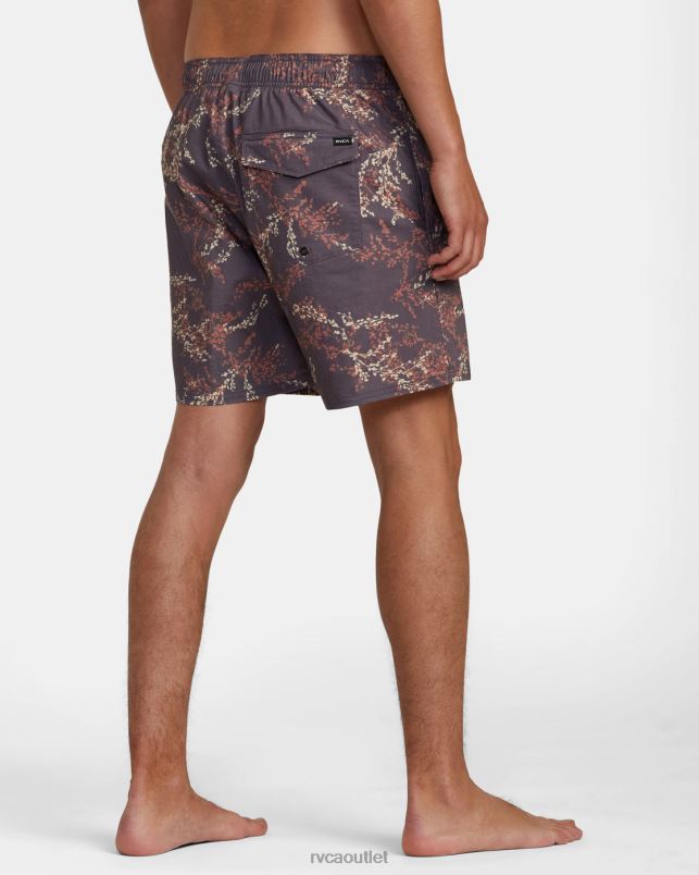Bottoms V84B357 dark purple RVCA Unisex Barnes Elastic Waist Boardshorts 17