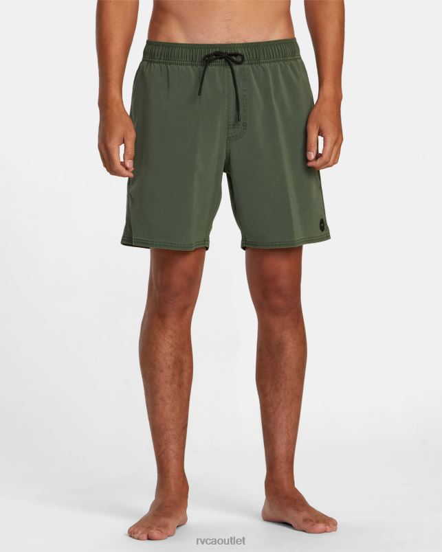 Bottoms V84B447 jade RVCA Unisex VA Pigment Elastic Waist Boardshorts 17