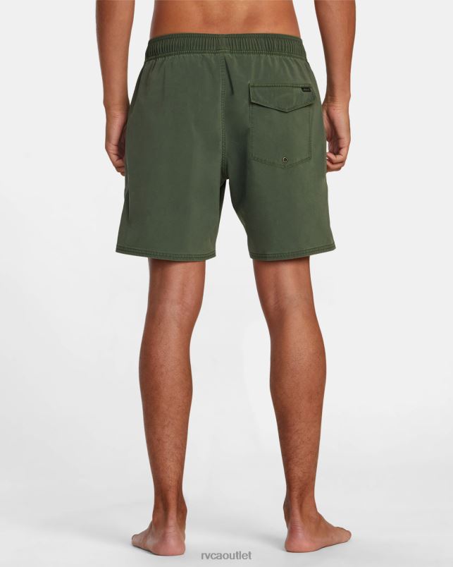 Bottoms V84B447 jade RVCA Unisex VA Pigment Elastic Waist Boardshorts 17
