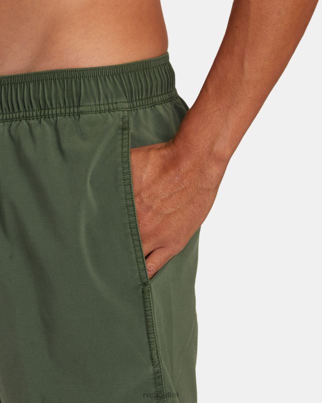 Bottoms V84B447 jade RVCA Unisex VA Pigment Elastic Waist Boardshorts 17