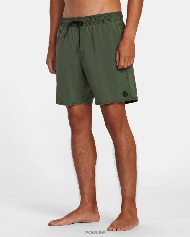 Bottoms V84B447 jade RVCA Unisex VA Pigment Elastic Waist Boardshorts 17