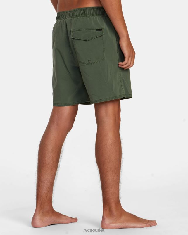 Bottoms V84B447 jade RVCA Unisex VA Pigment Elastic Waist Boardshorts 17