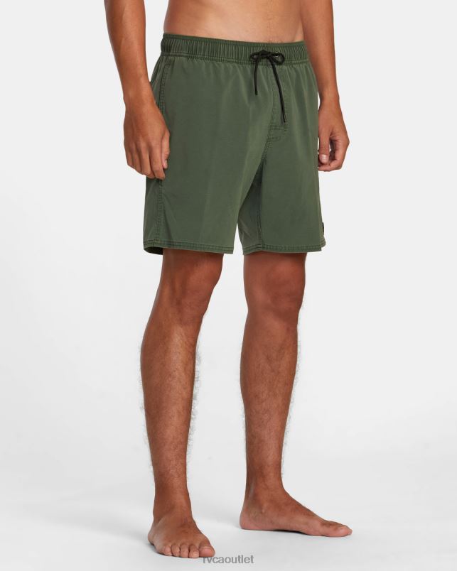Bottoms V84B447 jade RVCA Unisex VA Pigment Elastic Waist Boardshorts 17