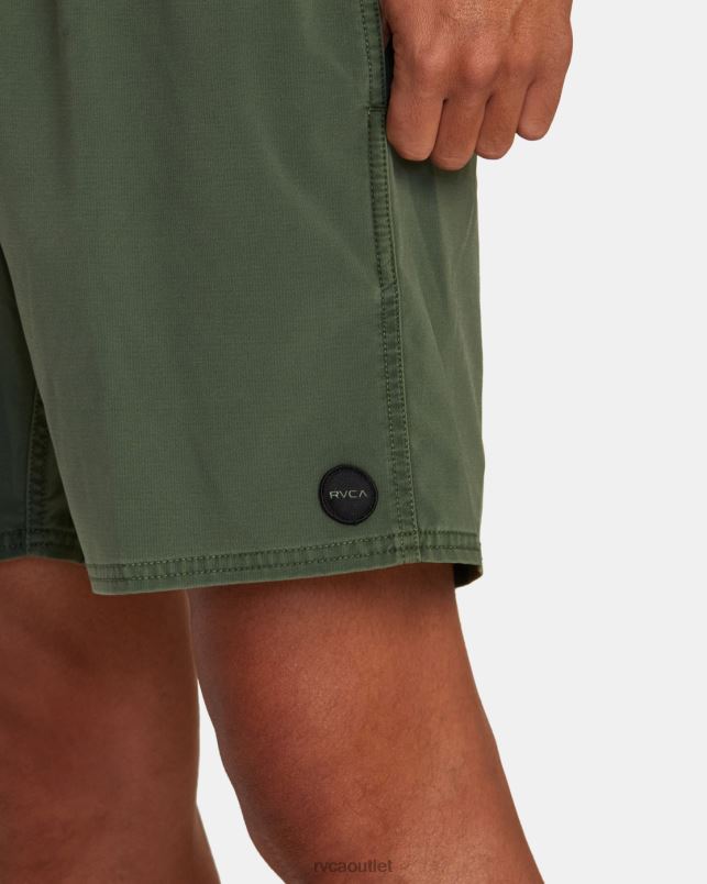 Bottoms V84B447 jade RVCA Unisex VA Pigment Elastic Waist Boardshorts 17