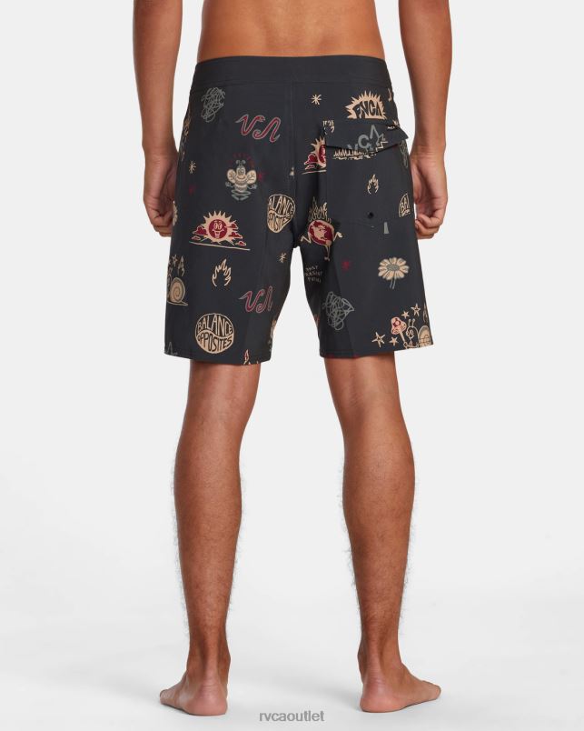Bottoms V84B501 black RVCA Unisex VA Pigment Print Elastic Waist