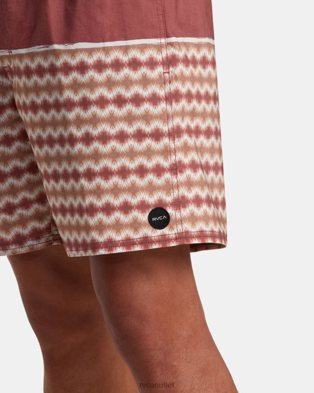 Bottoms V84B54 cinnabar RVCA Unisex County Elastic Waist Boardshorts 17