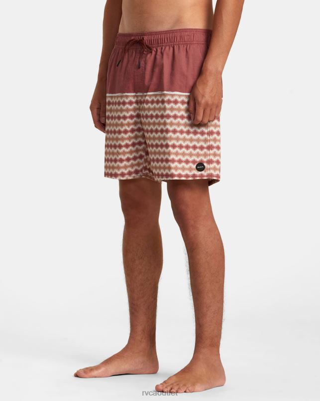 Bottoms V84B54 cinnabar RVCA Unisex County Elastic Waist Boardshorts 17