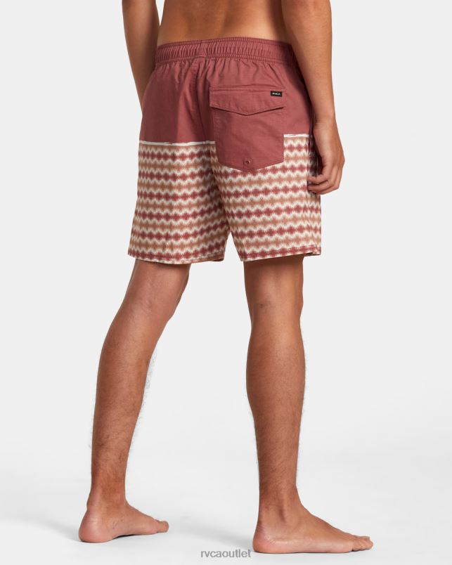 Bottoms V84B54 cinnabar RVCA Unisex County Elastic Waist Boardshorts 17