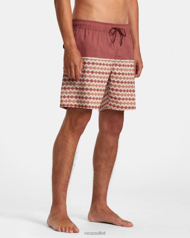 Bottoms V84B54 cinnabar RVCA Unisex County Elastic Waist Boardshorts 17