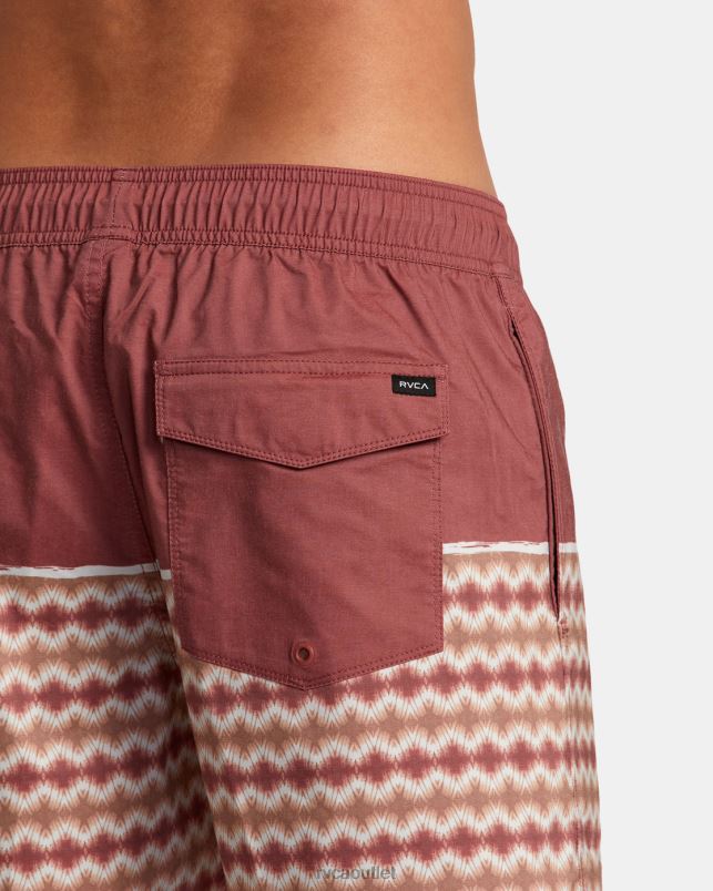 Bottoms V84B54 cinnabar RVCA Unisex County Elastic Waist Boardshorts 17