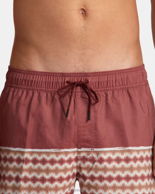 Bottoms V84B54 cinnabar RVCA Unisex County Elastic Waist Boardshorts 17