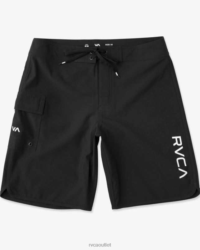 Bottoms V84B588 all black RVCA Unisex Eastern Boardshorts 18
