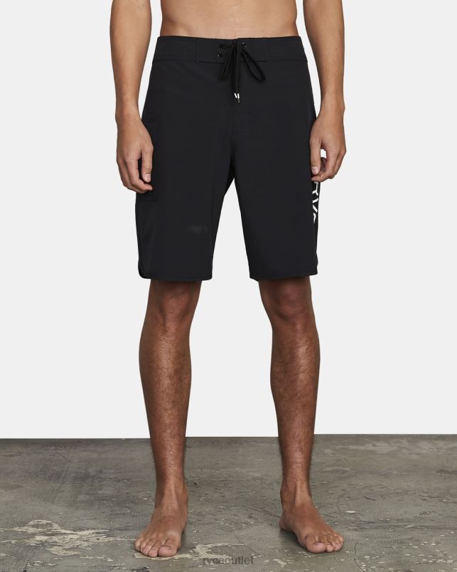 Bottoms V84B588 all black RVCA Unisex Eastern Boardshorts 18