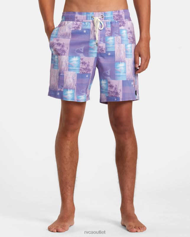 Bottoms V84B61 light purple RVCA Unisex Colin Sussingham Elastic Boardshorts 17