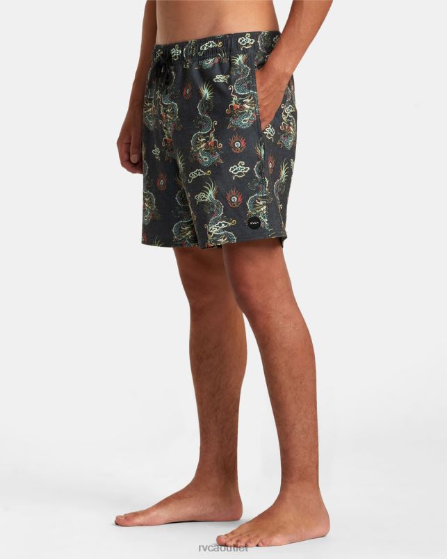 Bottoms V84B68 multi RVCA Unisex Atlas Elastic Waist Boardshorts 17