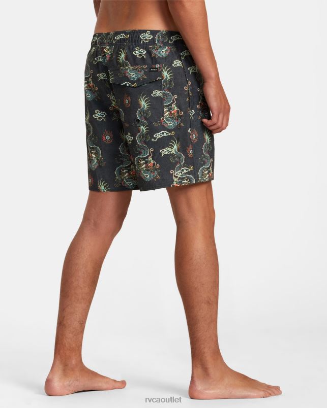 Bottoms V84B68 multi RVCA Unisex Atlas Elastic Waist Boardshorts 17