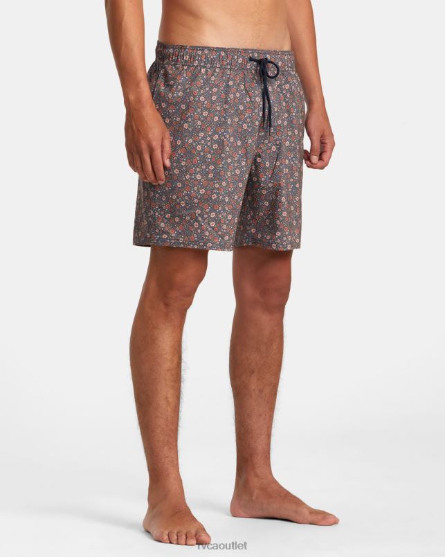 Bottoms V84B71 moody blue RVCA Unisex Barnes Elastic Waist Boardshorts 17