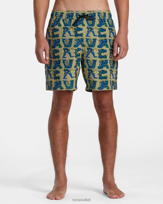 Bottoms V84B72 avocado RVCA Unisex Elastic Waist Boardshorts 17