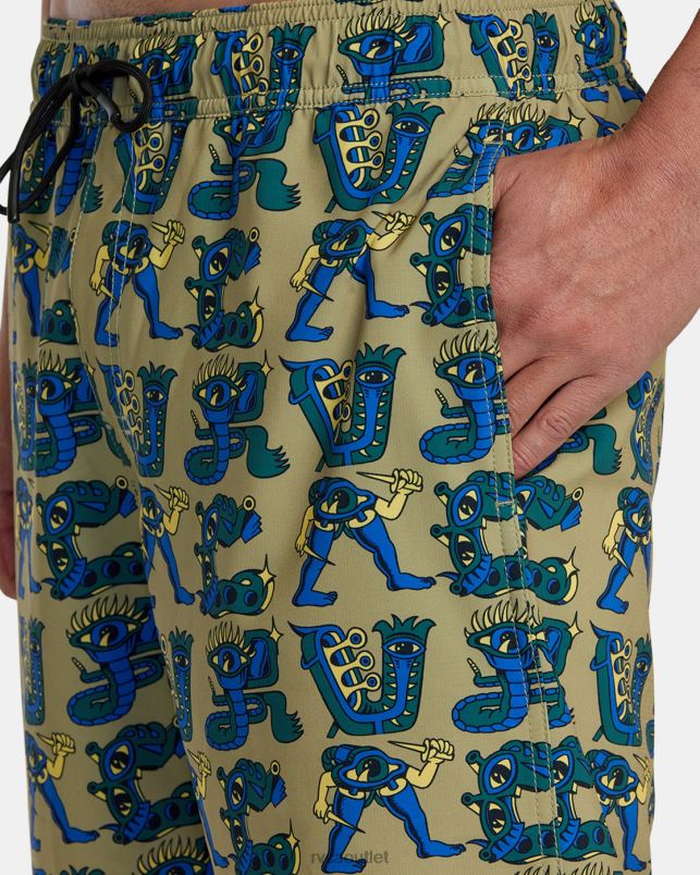 Bottoms V84B72 avocado RVCA Unisex Elastic Waist Boardshorts 17