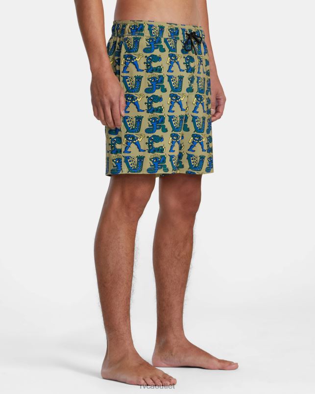 Bottoms V84B72 avocado RVCA Unisex Elastic Waist Boardshorts 17