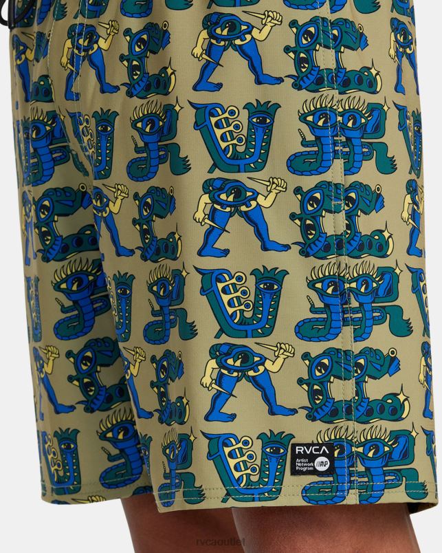 Bottoms V84B72 avocado RVCA Unisex Elastic Waist Boardshorts 17