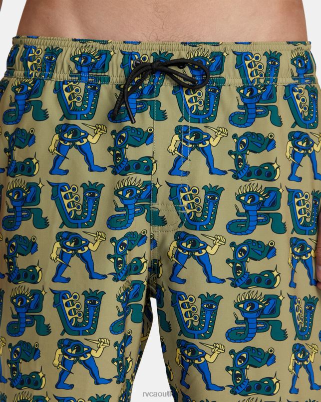 Bottoms V84B72 avocado RVCA Unisex Elastic Waist Boardshorts 17