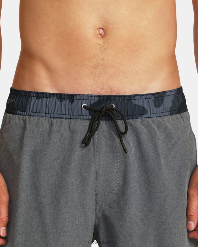 Bottoms V84B798 heather grey RVCA Unisex Eastern Plus Elastic Waist Boardshorts 17