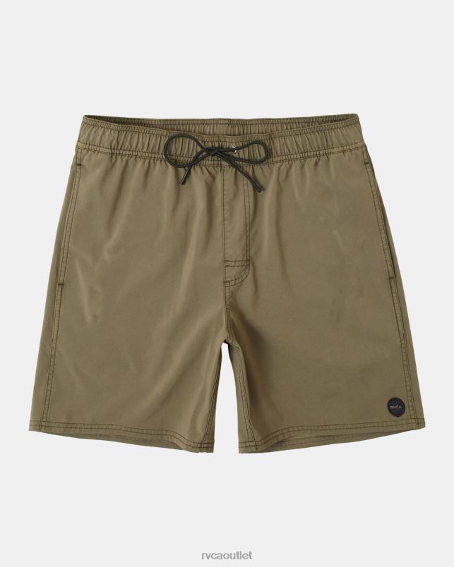Bottoms V84B965 olive RVCA Unisex VA Pigment Elastic Waist Boardshorts 17