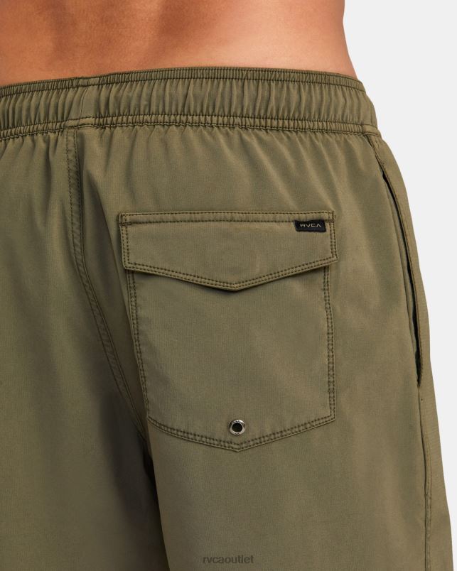 Bottoms V84B965 olive RVCA Unisex VA Pigment Elastic Waist Boardshorts 17