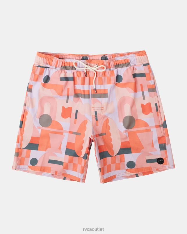 Bottoms V84B995 fiesta RVCA Unisex Jesse Brown 17 Elastic Waist Boardshorts