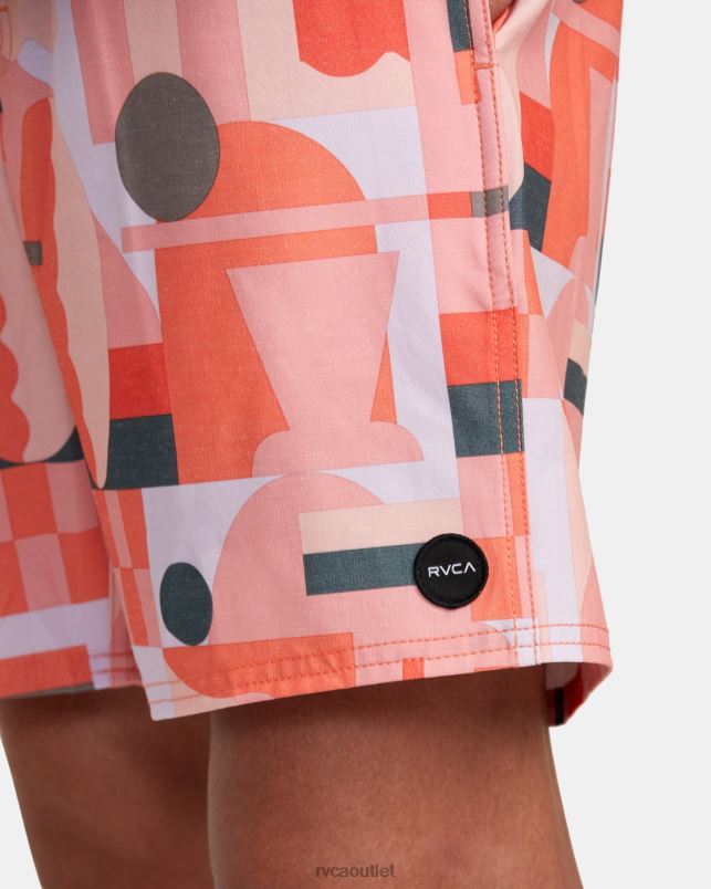 Bottoms V84B995 fiesta RVCA Unisex Jesse Brown 17 Elastic Waist Boardshorts