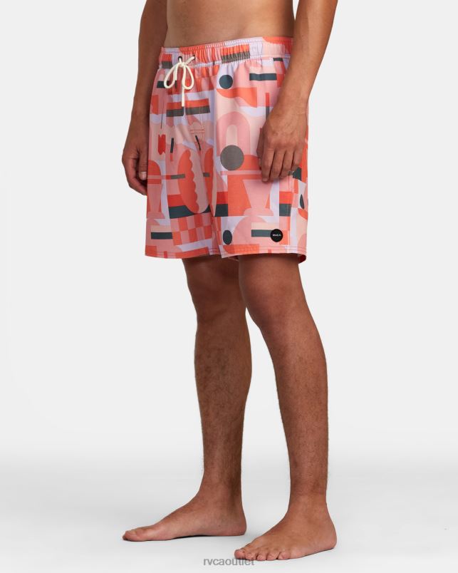 Bottoms V84B995 fiesta RVCA Unisex Jesse Brown 17 Elastic Waist Boardshorts