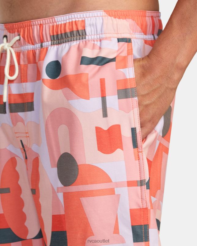 Bottoms V84B995 fiesta RVCA Unisex Jesse Brown 17 Elastic Waist Boardshorts