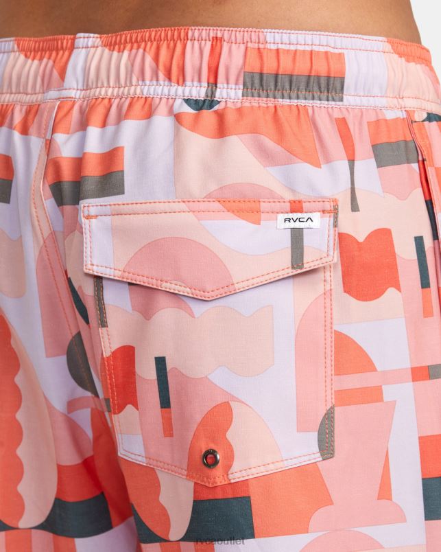 Bottoms V84B995 fiesta RVCA Unisex Jesse Brown 17 Elastic Waist Boardshorts