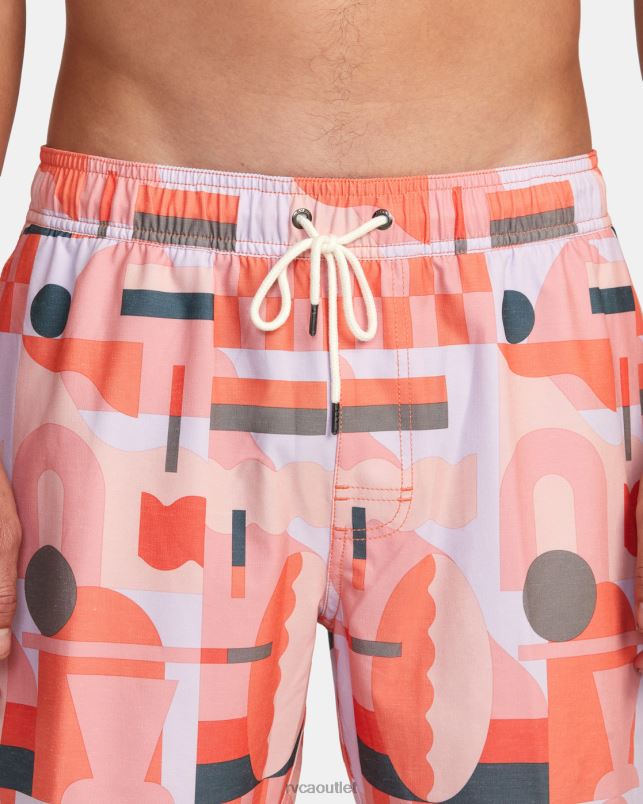 Bottoms V84B995 fiesta RVCA Unisex Jesse Brown 17 Elastic Waist Boardshorts