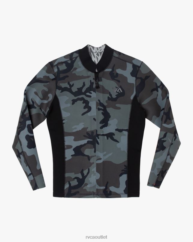 Clothing V84B152 camo RVCA Unisex 2mm Balance Front Zip Wetsuit Jacket