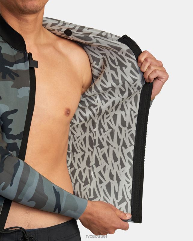 Clothing V84B152 camo RVCA Unisex 2mm Balance Front Zip Wetsuit Jacket