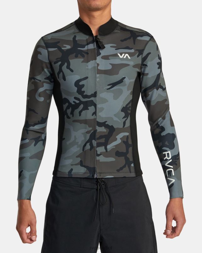 Clothing V84B152 camo RVCA Unisex 2mm Balance Front Zip Wetsuit Jacket
