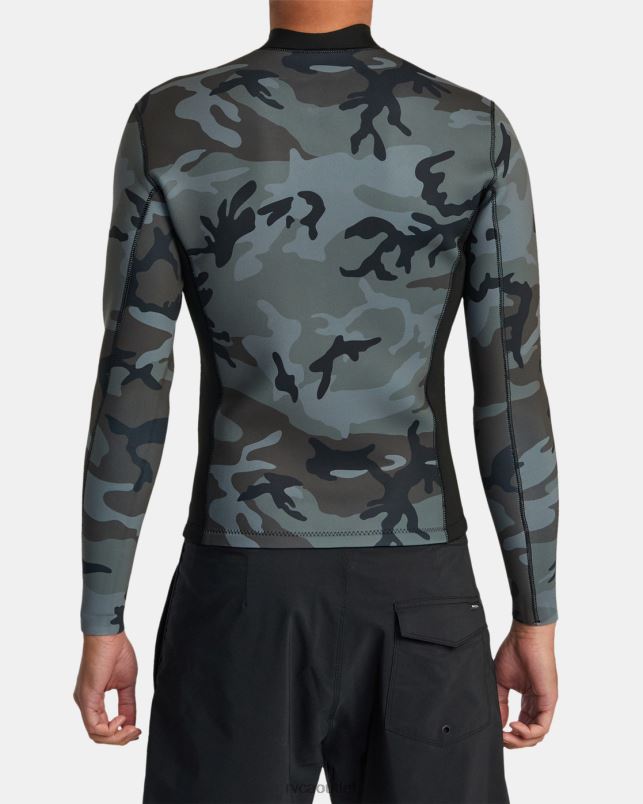 Clothing V84B152 camo RVCA Unisex 2mm Balance Front Zip Wetsuit Jacket