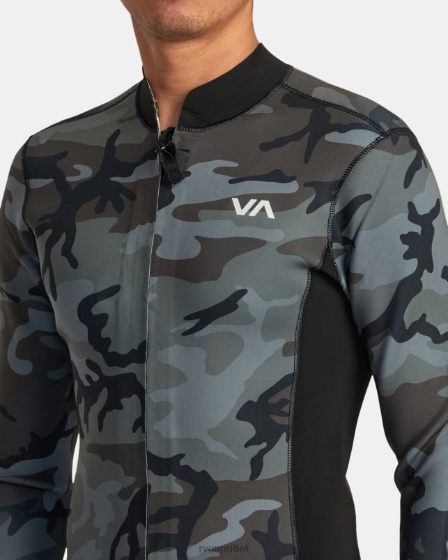 Clothing V84B152 camo RVCA Unisex 2mm Balance Front Zip Wetsuit Jacket
