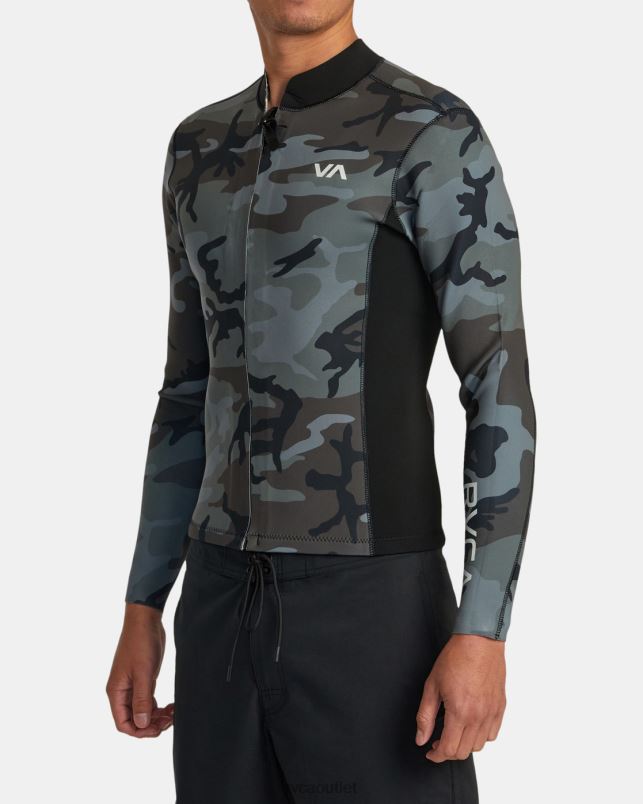 Clothing V84B152 camo RVCA Unisex 2mm Balance Front Zip Wetsuit Jacket