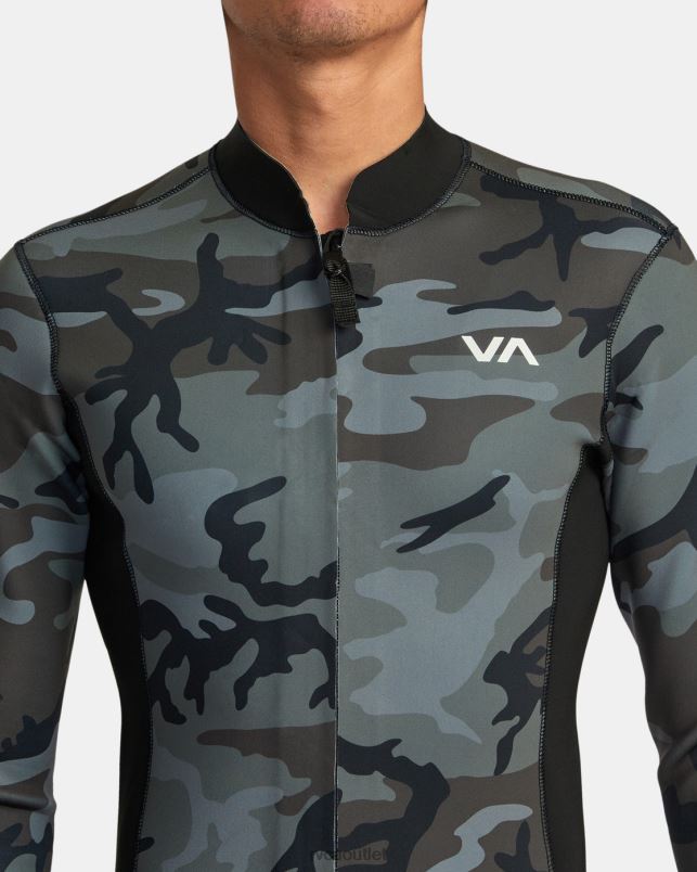 Clothing V84B152 camo RVCA Unisex 2mm Balance Front Zip Wetsuit Jacket