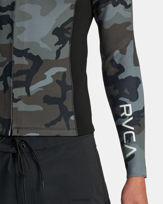 Clothing V84B152 camo RVCA Unisex 2mm Balance Front Zip Wetsuit Jacket
