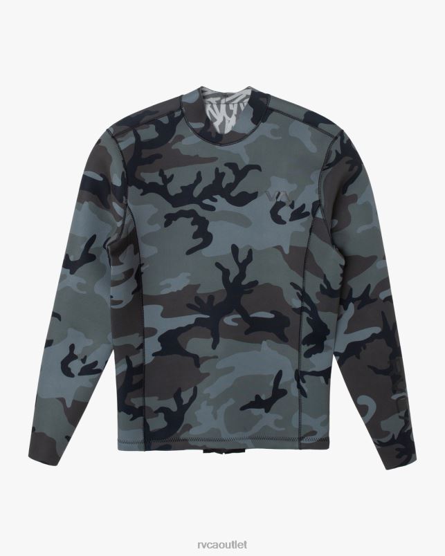 Clothing V84B623 camo RVCA Unisex 2mm Balance Back Zip Wetsuit Jacket