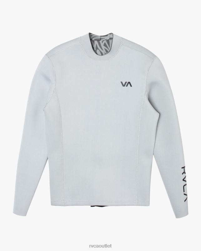 Clothing V84B644 lunar rock RVCA Unisex 2mm Balance Back Zip Wetsuit Jacket