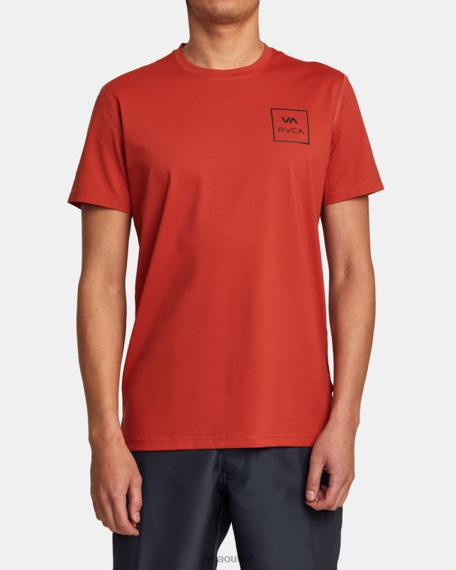 Clothing V84B350 cinnabar RVCA Unisex Short Sleeve Rashguard