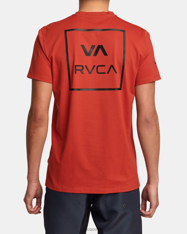 Clothing V84B350 cinnabar RVCA Unisex Short Sleeve Rashguard