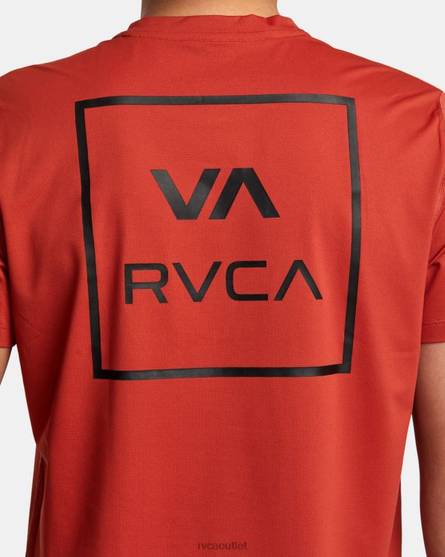 Clothing V84B350 cinnabar RVCA Unisex Short Sleeve Rashguard