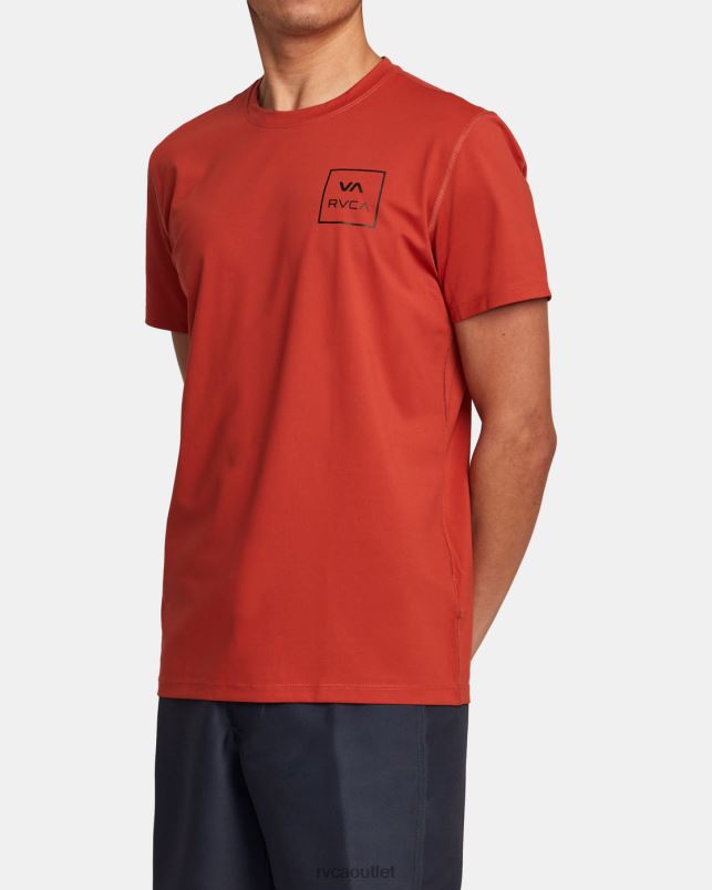 Clothing V84B350 cinnabar RVCA Unisex Short Sleeve Rashguard